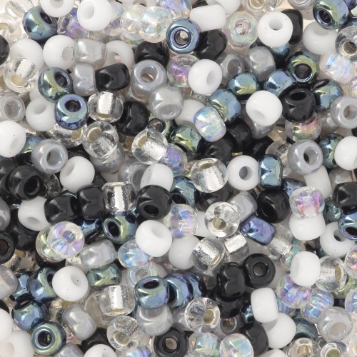 Seed beads mix Miyuki 8/0 - Black and White x8g