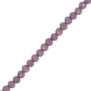 Rondelle beads faceted - round flattened - 4x3.5 mm - Lilac Opaque x42cm