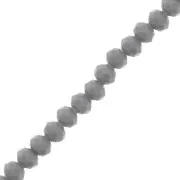 Grey - Perles rondelles facettées - rondes aplaties 6x5 mm - Gris Opaque x40cm Perles rondelles facettées - rondes aplaties 6x5 mm - Gris Opaque x40cm