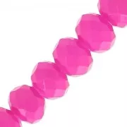 Fire Polished faceted flat round 6x5mm Hot Pink Opaque x40cm