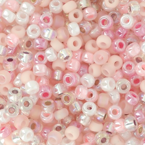 Seed beads mix Miyuki 8/0 - Baby Pink x8g