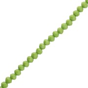 Round faceted beads - round flattened - 6x5 mm Olivine Opaque x44cm