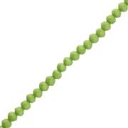 Round faceted beads - round flattened - 6x5 mm Olivine Opaque x44cm