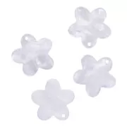 19mm acetate flower charm - Pearlescent white x1
