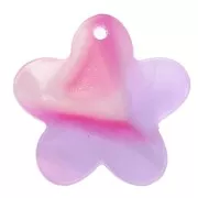 Pendants - Charms - 19mm Acetate Flower Charm - Tortoiseshell - Pink - Purple x1 19mm Acetate Flower Charm - Tortoiseshell - Pink - Purple x1