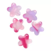 19mm Acetate Flower Charm - Tortoiseshell - Pink - Purple x1
