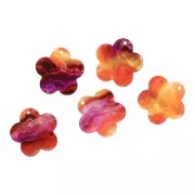 22mm acrylic flower pendant - Sunset - Orange - Violet x1
