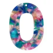 White - 47x34mm Oval hollowed acetate pendant - Tortoiseshell Blue - Pink - Pearly greenx1 47x34mm Oval hollowed acetate pendant - Tortoiseshell Blue - Pink - Pearly greenx1