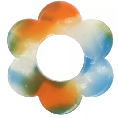 18mm acetate flower pendant - Tortoiseshell - Pearlescent white - Blue - Orange x1