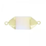 Hexagon point spacer 2 loops 38 mm Opal/golden x1