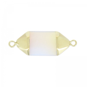 Hexagon point spacer 2 loops 38 mm Opal/golden x1