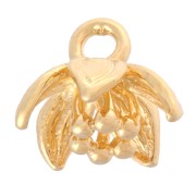 Flower charm 8x9 mm Fine gold plated x1