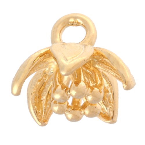 Flower charm 8x9 mm Fine gold plated x1