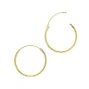 14mm hoop earrings - 1.3mm wire - Gold Tone x2