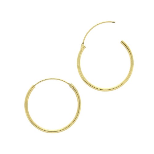 14mm hoop earrings - 1.3mm wire - Gold Tone x2