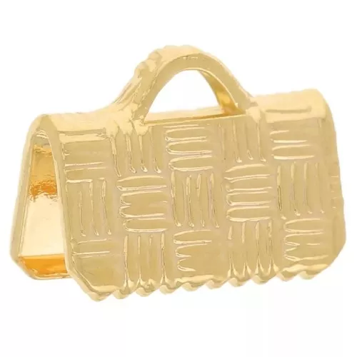 Decorated crimping tips 10 mm Gold x4
