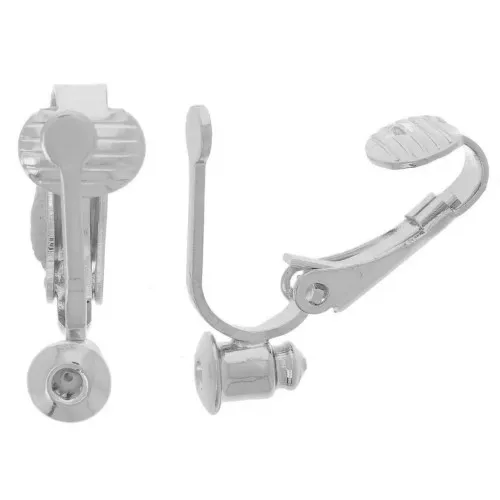 Earstuds to clips 19x5 mm - Silver x2
