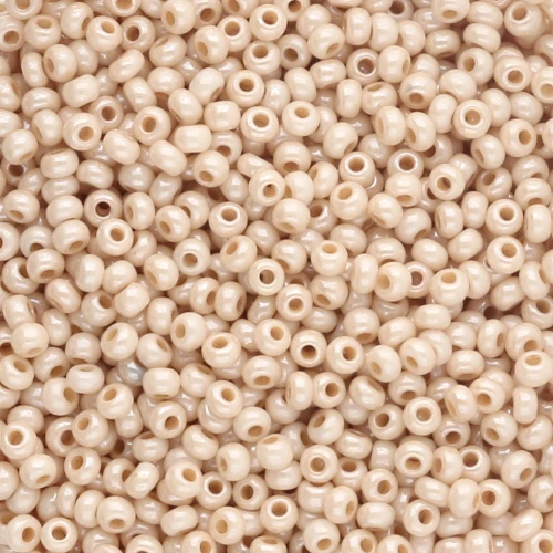 Preciosa Seed Beads 11/0 2 mm - Chalk White, Yellow, Brown Luster x 20 g