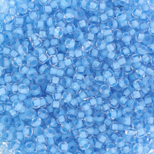Preciosa Seed beads 11/0 2 mm - Crystal Blue Lined x20g