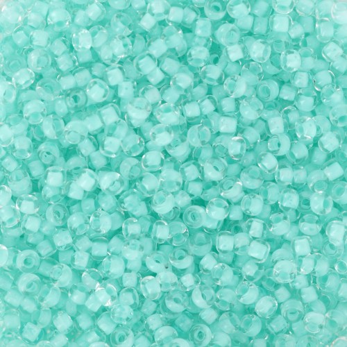 Preciosa Seed beads 11/0 2 mm - Crystal Green Lined x20g