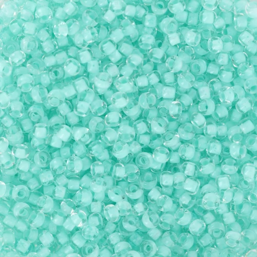 Preciosa Seed Beads 11/0 2 mm - Crystal Green Lined x20g