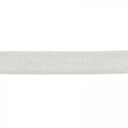 3mm Double sided lace of composition leather - Silver Satin x1m