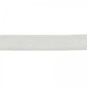 3mm Double sided lace of composition leather - Silver Satin x1m