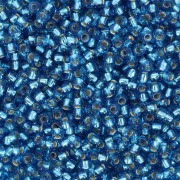 Preciosa Seed Beads 11/0 2 mm - Dark Aquamarine Silver Lined x 20 g