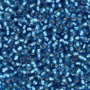 Preciosa Seed Beads 11/0 2 mm - Dark Aquamarine Silver Lined x 20 g