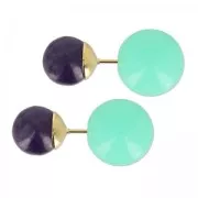 Big hole half-drilled bead 14 mm Cream x1