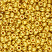 Preciosa Seed beads 8/0 3 mm - Terra Metallic Gold x20g