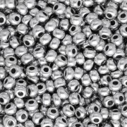 Preciosa Seed Beads 8/0 - 3 mm - Satin Gray Silver-Plated x 20 g