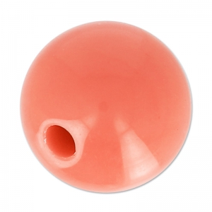 Big hole half-drilled bead 14 mm Coral x1