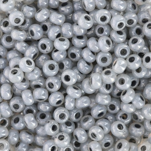 Preciosa Seed Beads 8/0 - 3 mm - Pastel Gray with a Pearlescent Finish x20g