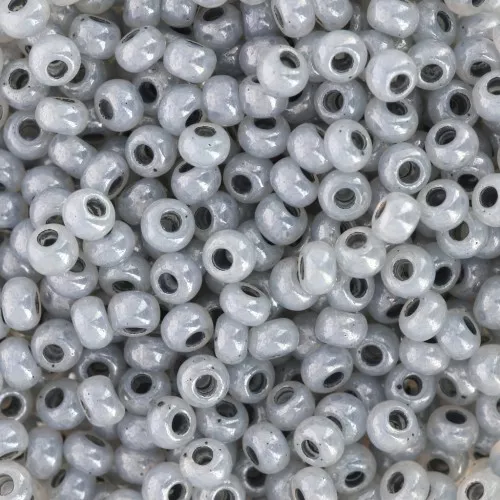 Preciosa Seed Beads 8/0 - 3 mm - Pastel Gray with a Pearlescent Finish x20g