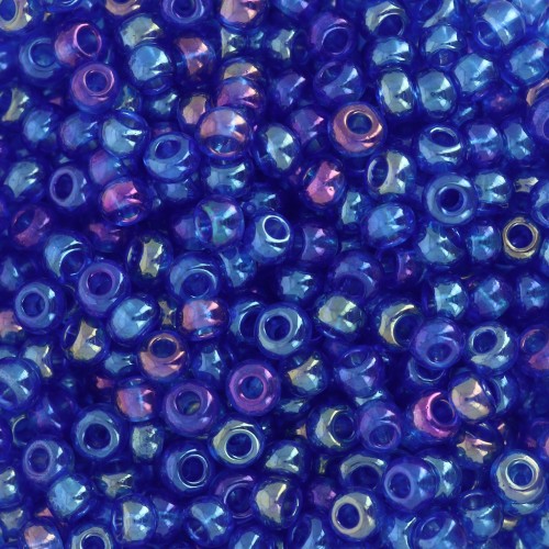 Preciosa Seed beads 8/0 - 3 mm - Dark Aquamarine Rainbow x20g