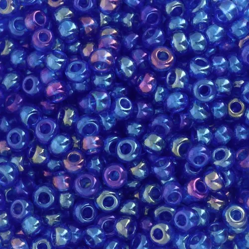 Preciosa Seed Beads 8/0 - 3 mm - Dark Aquamarine Rainbow x20g