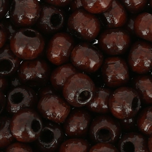 4 mm Round Sepia Wood Beads x165