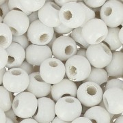 Wooden round beads 4mm White x165|raw }}