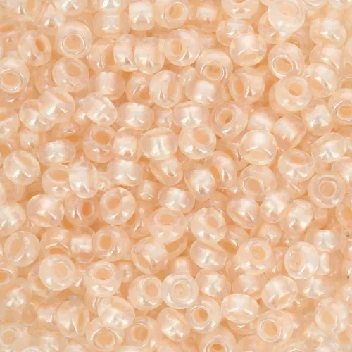 Preciosa Seed Beads 8/0 - 3 mm - Pearl Pastel Lining - Salmon Sfinx x20g