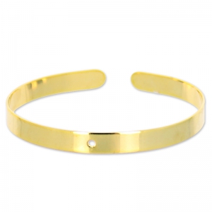 Brass bracelet base one hole 6 mm fine Gold plated x1