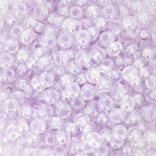 Preciosa Seed Beads 8/0 - 3 mm - Pearl Pastel Lining - Violet Sfinx x20g