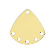 Triangle spacer 6 holes 14 mm fine Gold plated x4|raw }}