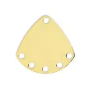 Triangle spacer 6 holes 14 mm fine Gold plated x4