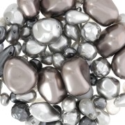 Bohemian beads assortment - Mix Gris - Taupe x50g|raw }}