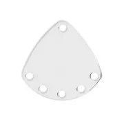 Triangle spacer 6 holes 14 mm silver tone  x4