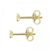 Earstuds for half-drilled 4mm bead fine gold plated x2|raw }}