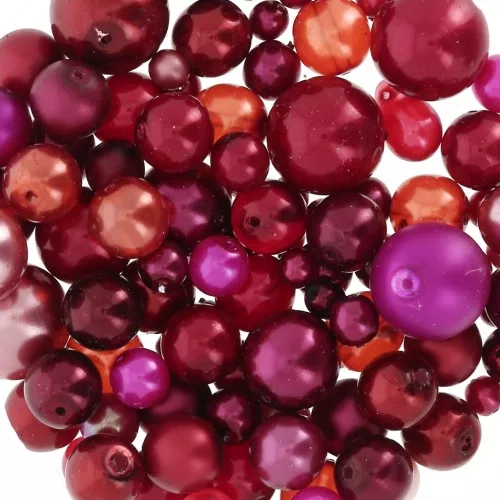 Bohemian beads assortment - Mix Rouge - Rose x50g
