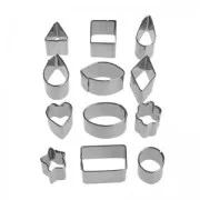 Set of 12 mini metal cutters geometric shapes x12