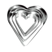 Set of mini metal cutters heart x5